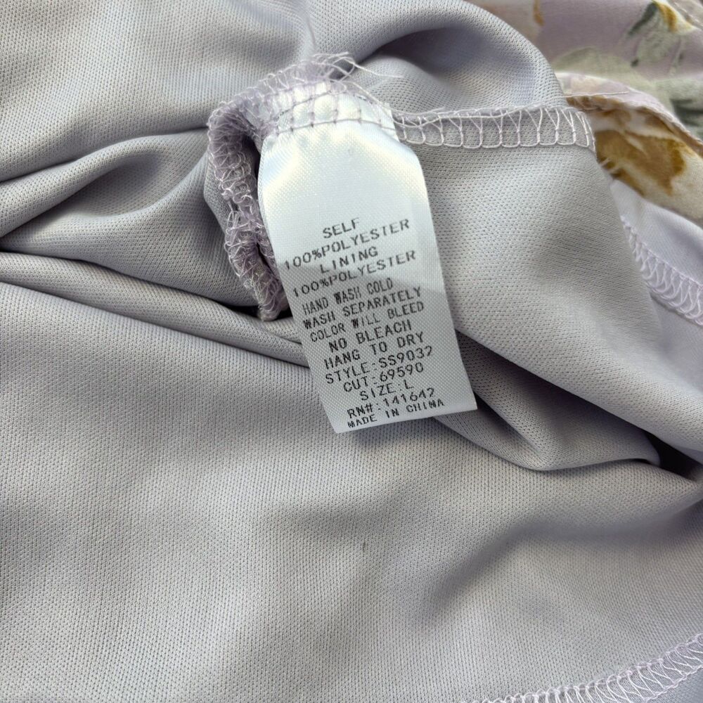 Floral Womens Mini Dress Pastel Lilac Size L Cottagecore Romantic Coquette Fairy - Picture 11 of 15